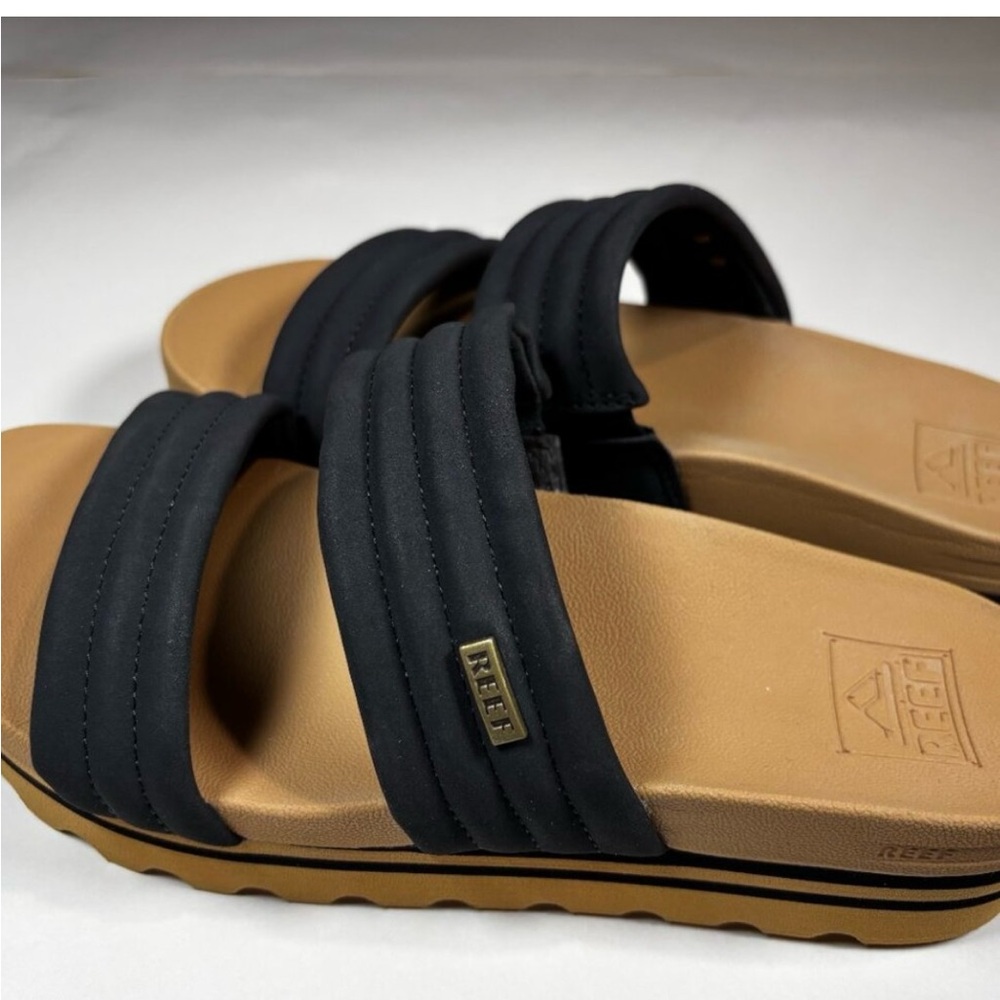 Reef Black and Tan Comfort Slides